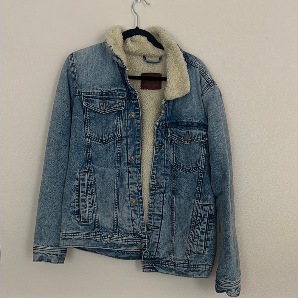 Blue Denim Jacket with Sherpa Lining